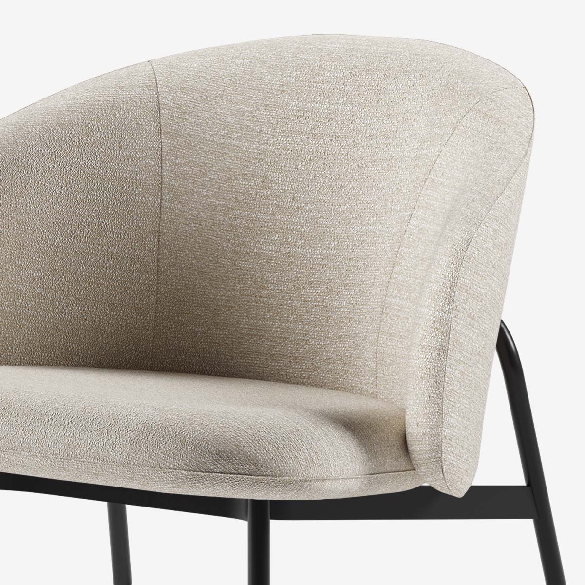 Maatje Loungesessel Schwarz Tundra Gypsum Detail