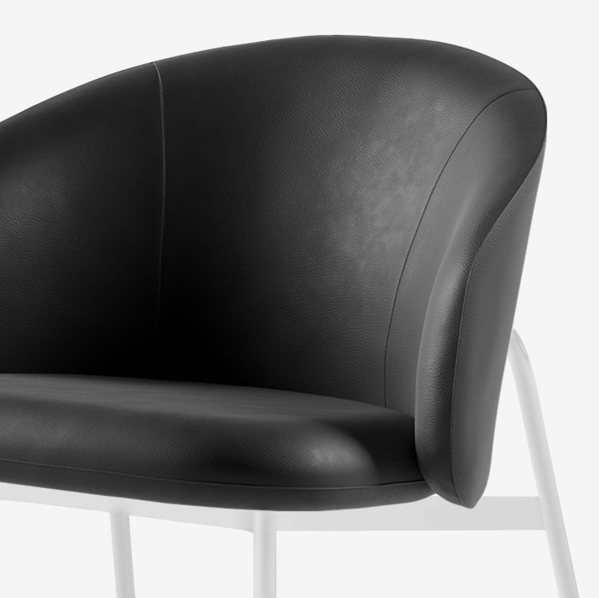Maatje Loungesessel Weiss Leder Black Detail