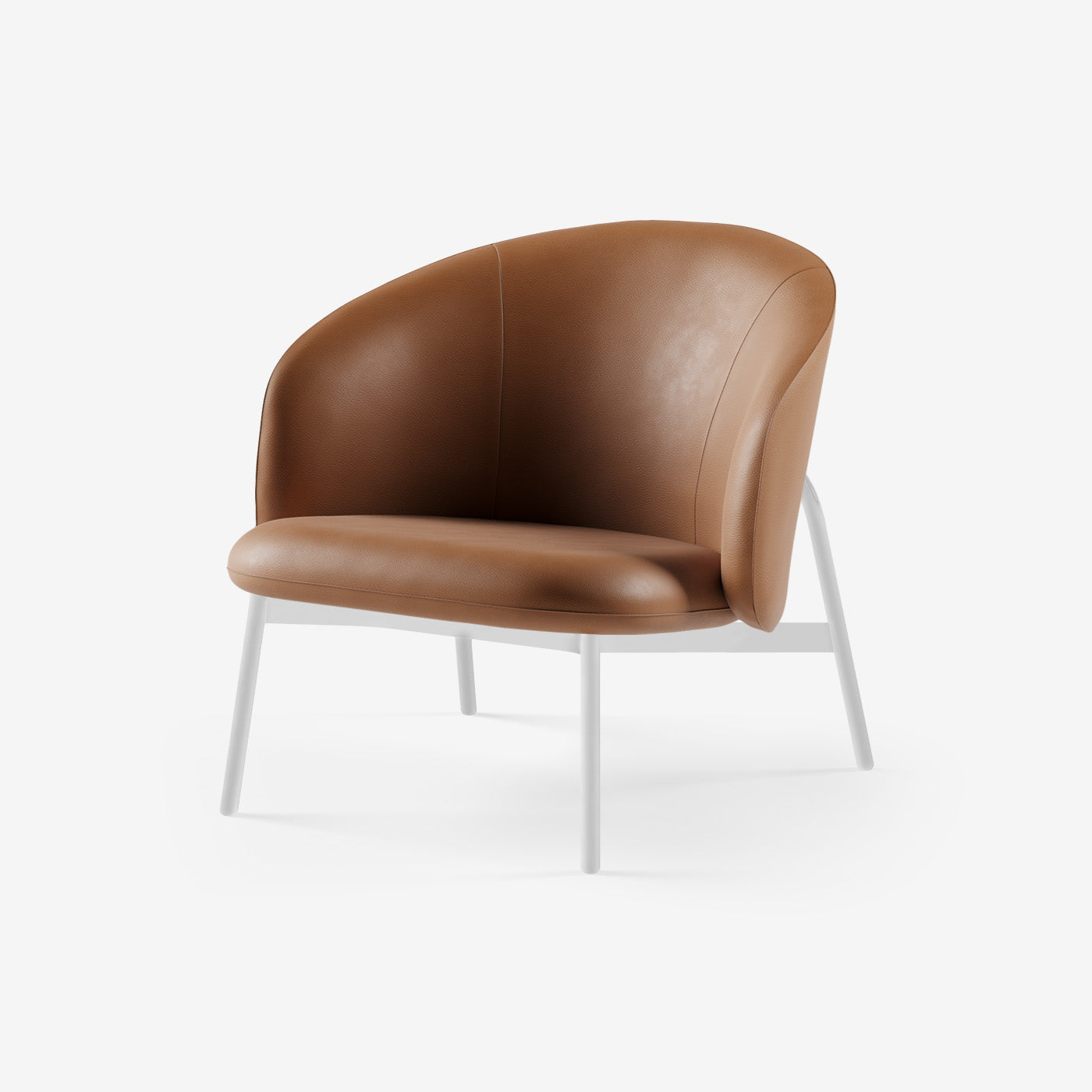 Maatje Loungesessel Weiß Leder Cognac