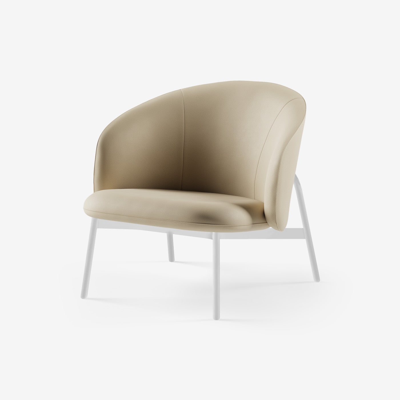 Maatje Loungesessel Weiß Leder Sand