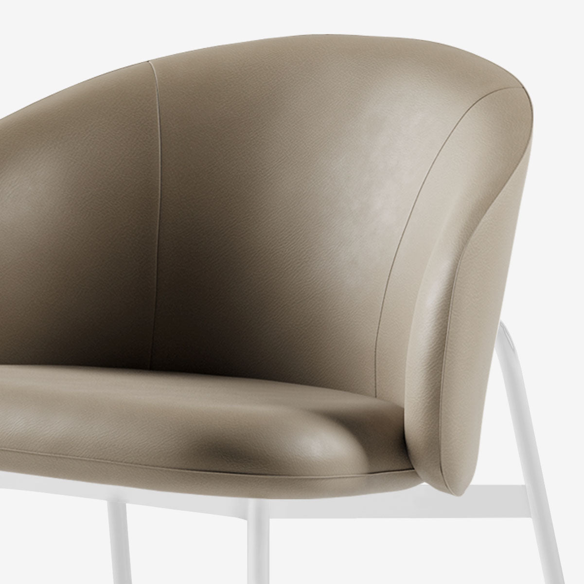 Maatje Loungesessel Weiss Leder Truffle Detail