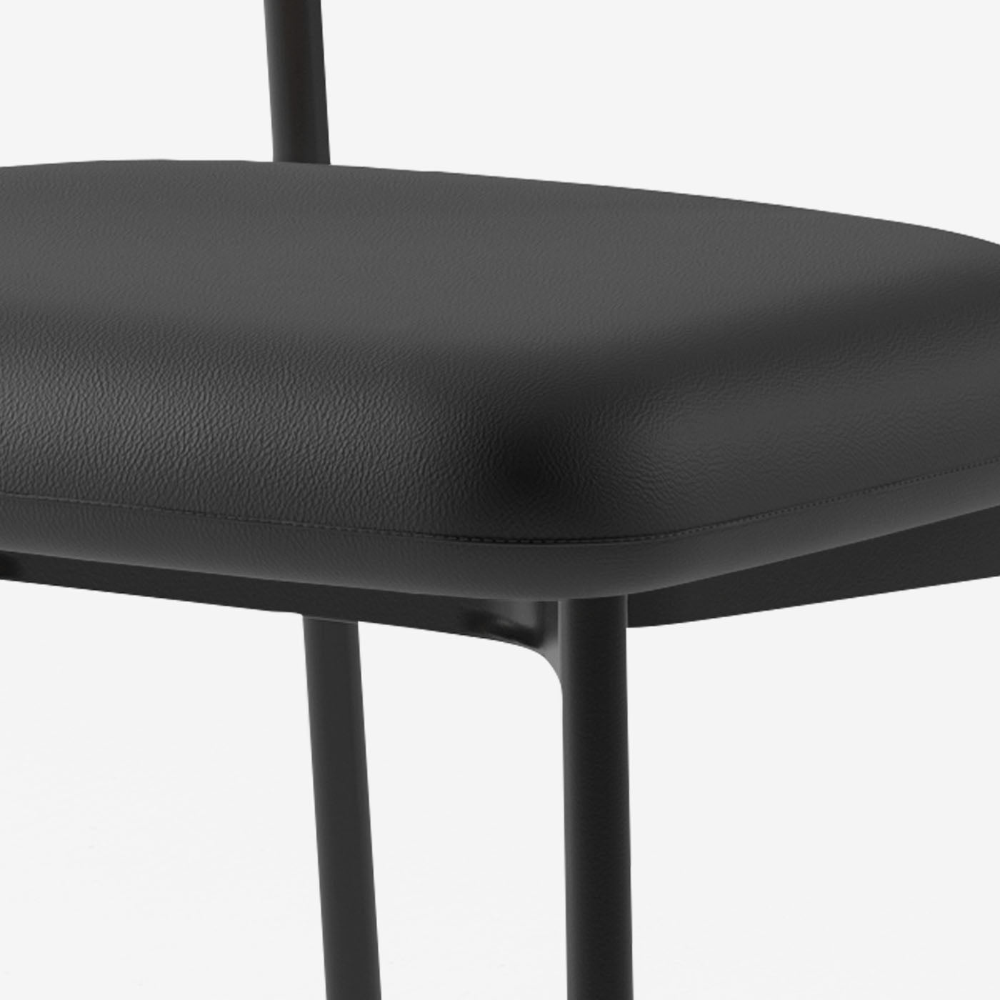 Maatje Stuhl Leder Black Sitzpolster Detail