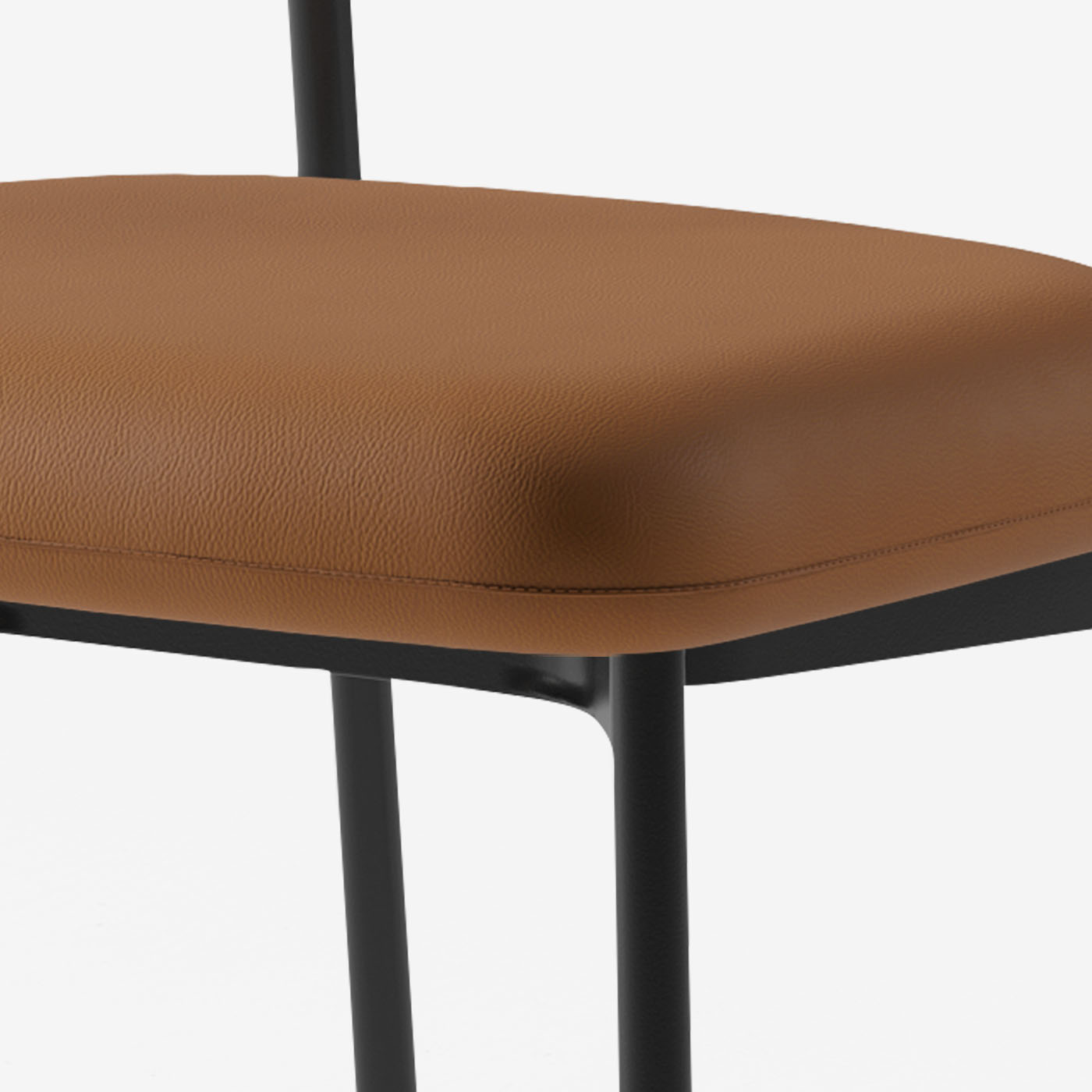 Maatje Stuhl Leder Cognac Sitzpolster Detail