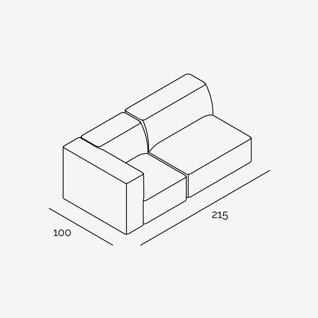 Meester Sofa 215x100 cm (2-Sitzer)