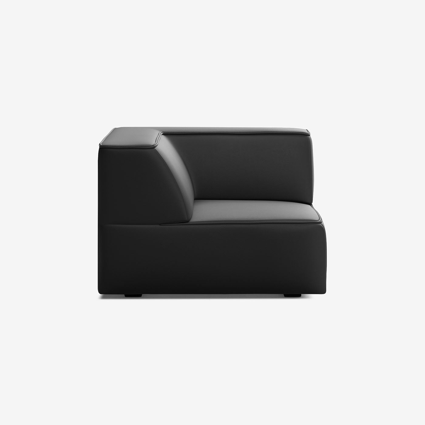 Meester Sofa Ecke Leder Black
