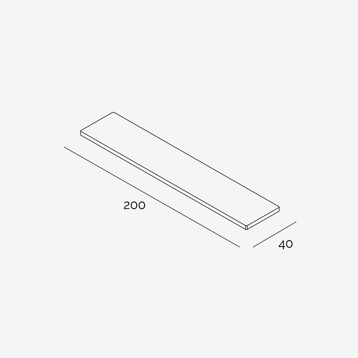 Sitzbank Sitzkissen technische Zeichnung 200x40 cm
