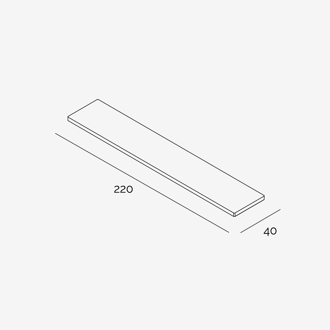 Sitzbank Sitzkissen technische Zeichnung 220x40 cm