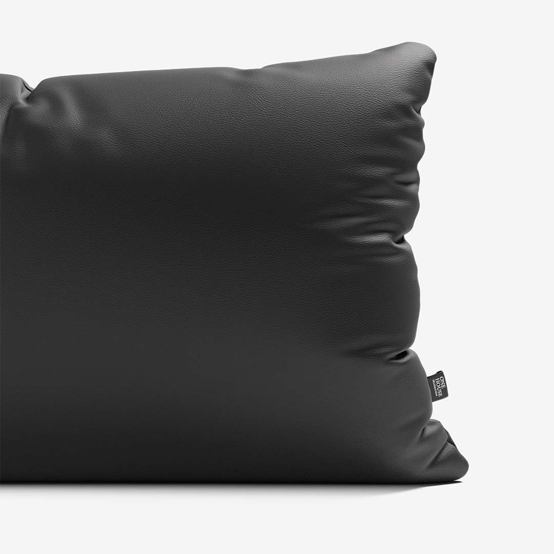 Sofa Kissen 40x60 cm Leder Black Detail 01