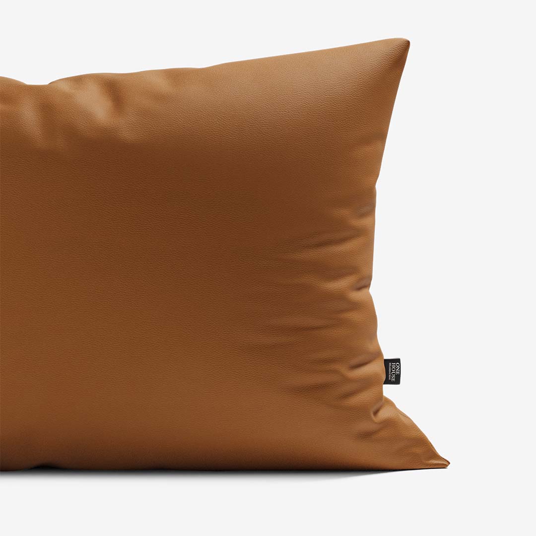Sofa Kissen 40x60 cm Leder Cognac Detail 01