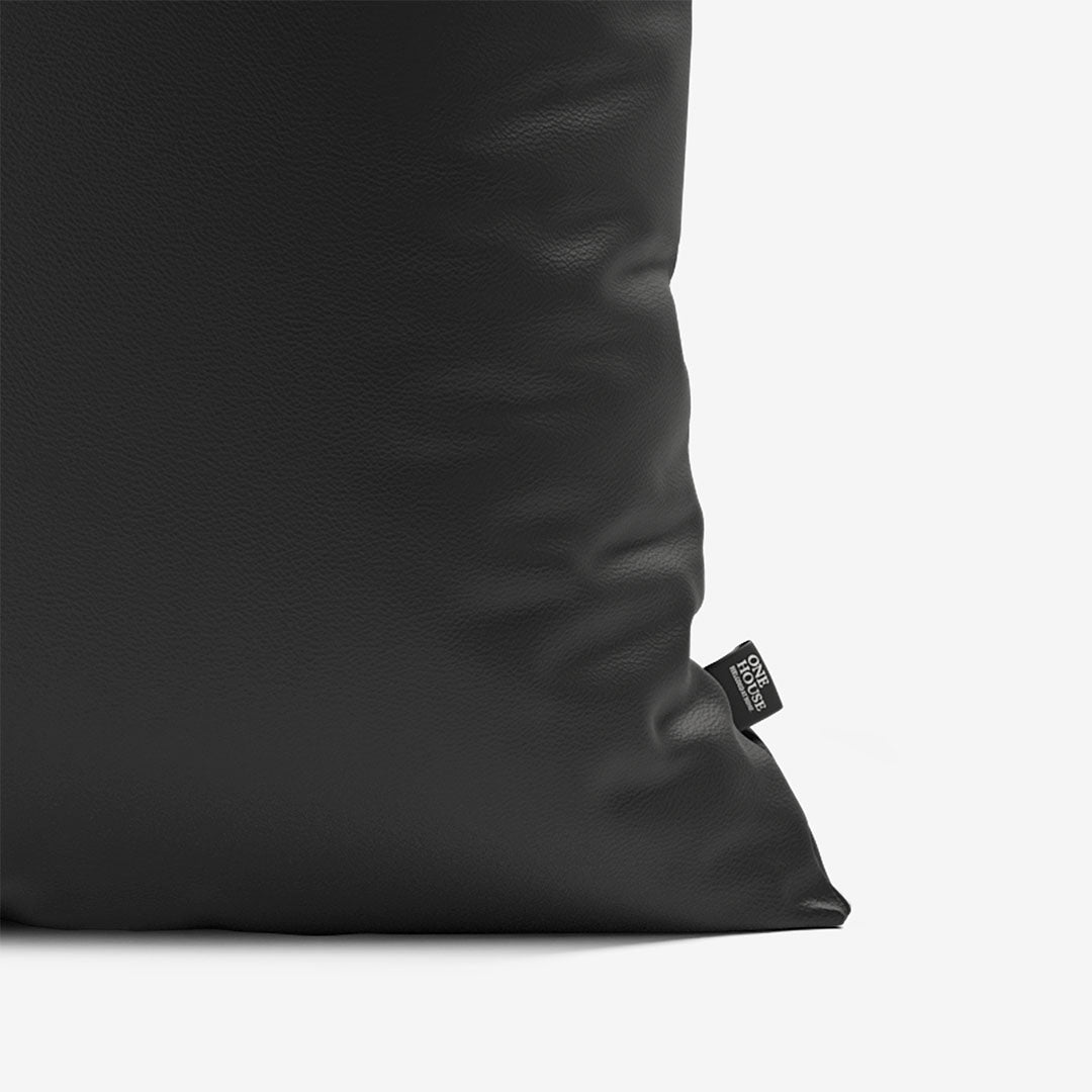 Sofa Kissen 50x50 cm Leder Black Detail 01