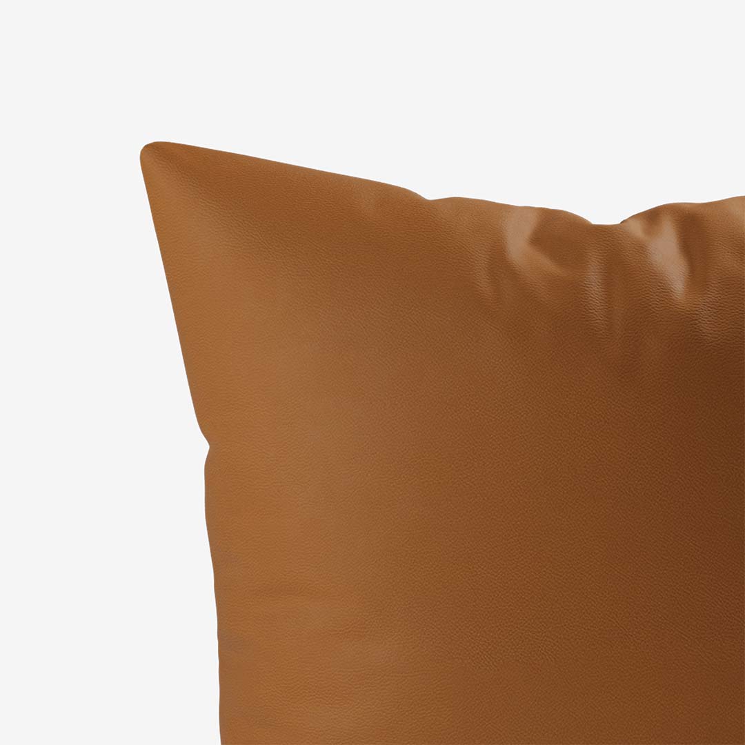 Sofa Kissen 50x50 cm Leder Cognac Detail 02