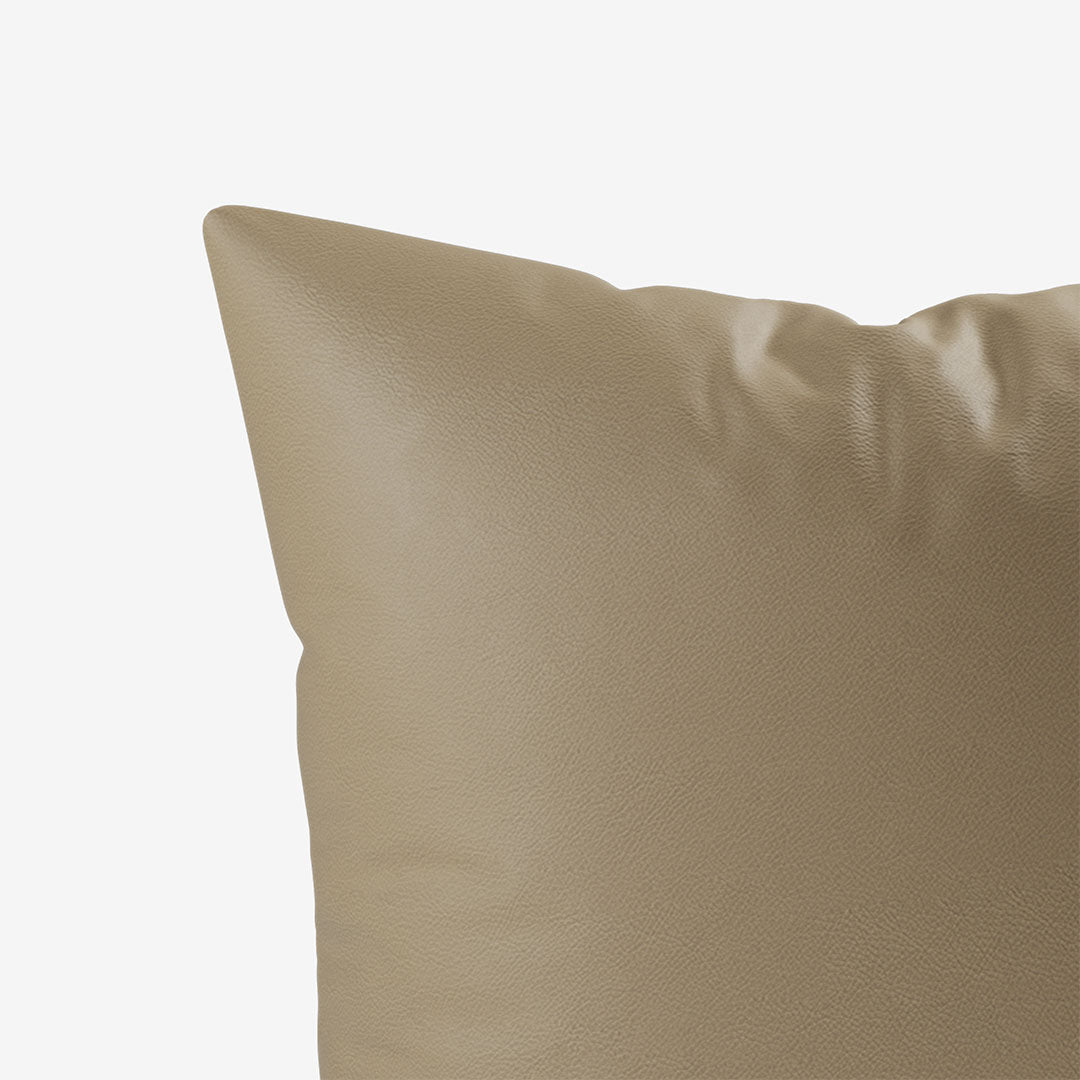 Sofa Kissen 50x50 cm Leder Sand Detail 02