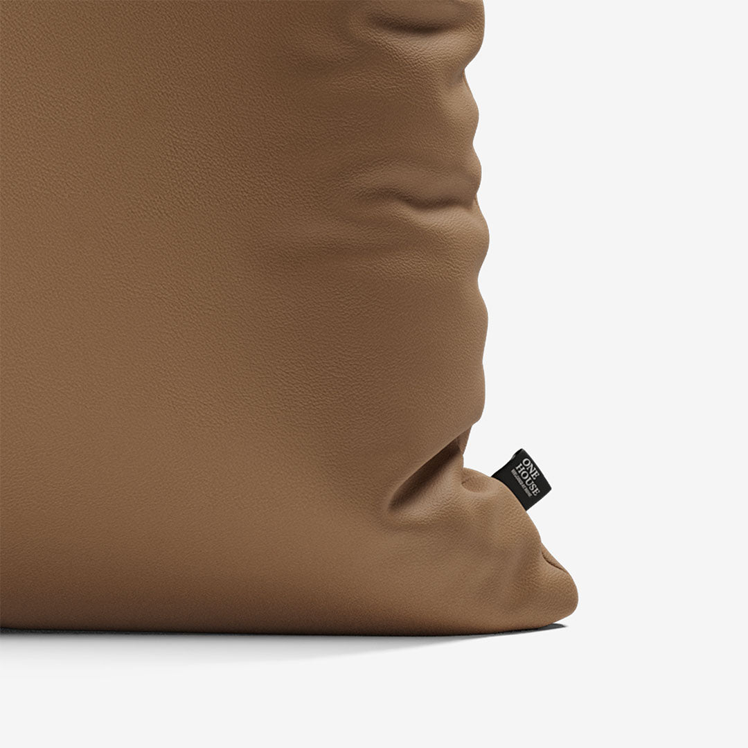 Sofa Kissen 50x50 cm Leder Walnut Detail 01