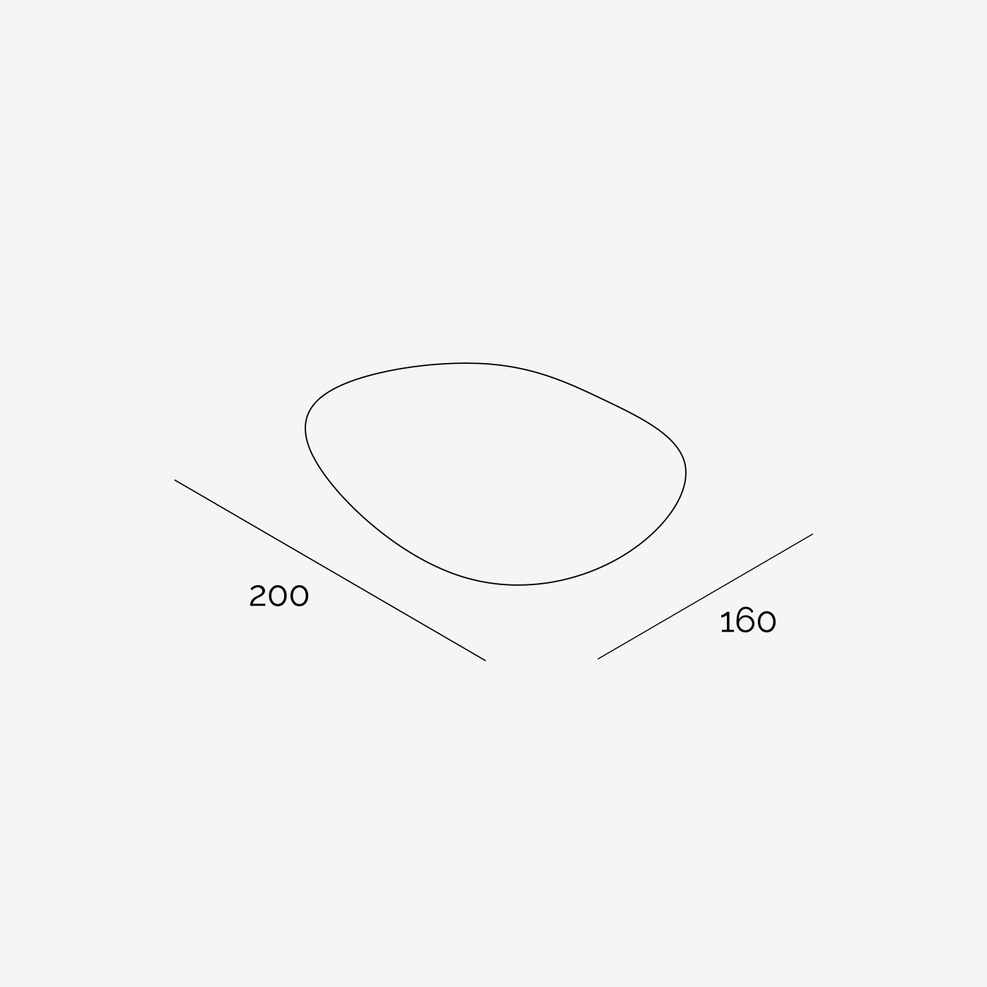 Teppich Mod Blob 200x160 cm technische Zeichnung